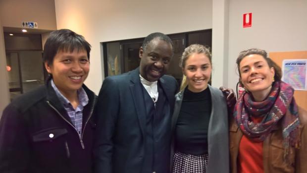 Jean-Paul Samputu with friends from Initiatives of Change Australia (Photo by Rob Wood)