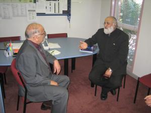 Imam Sajid (rt) with Salah Salman, Director of the Australian International Academy, one of Melbourne's largest Islamic schools.