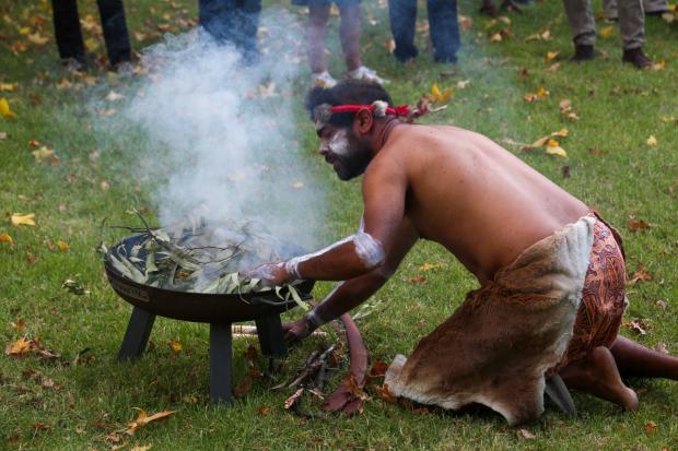 Smoking ceremony at Armagh to launch Our Uluru Response / Credit: Eike Zeller