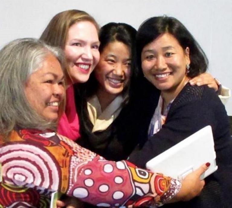 L-R: Susan Moylan-Coombs (Australia), Victoria Vdovychenko (Ukraine), Lhagyari Namgyal Dolkar (Tibetan government-in-exile) and Peno Hiekha (Nagaland)