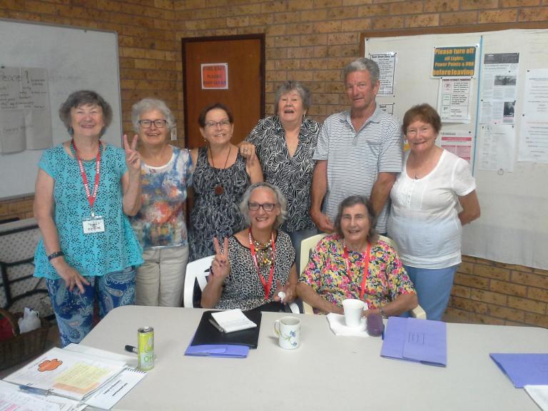 U3A participants, with Beth Fuller (standing, third from left). 