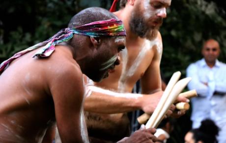 Indigenous music and dance at the launch of Our Uluru Response at Armagh. / Credit: Alex Childs